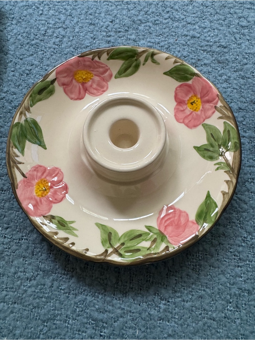 Franciscan, Desert Rose, Hurricane Lamp Base, Ceramic Candle Holder.